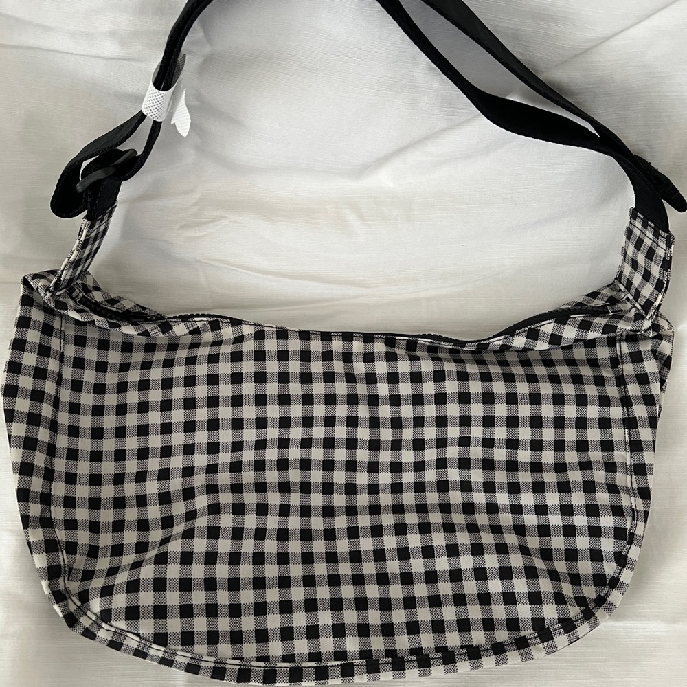 Baggu Black & White Gingham Medium Crescent